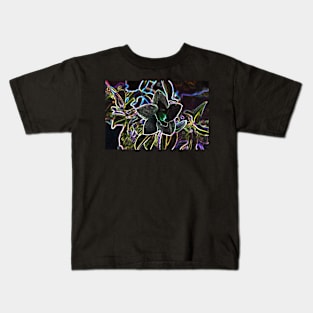 Fancy Prismatic Neon Colors Flower Blossom Kids T-Shirt